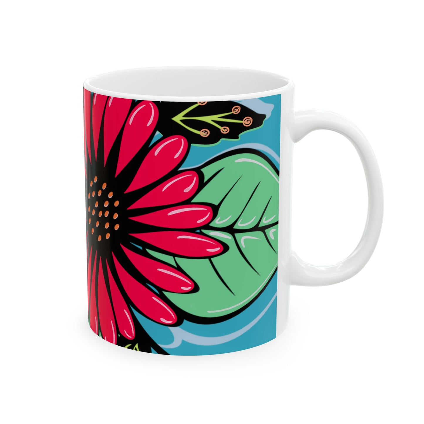 Flower Power Fuschia Mug