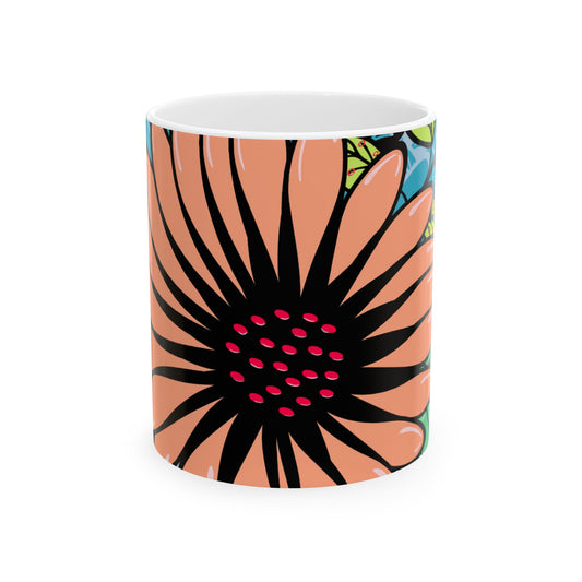 Flower Power Peach Mug