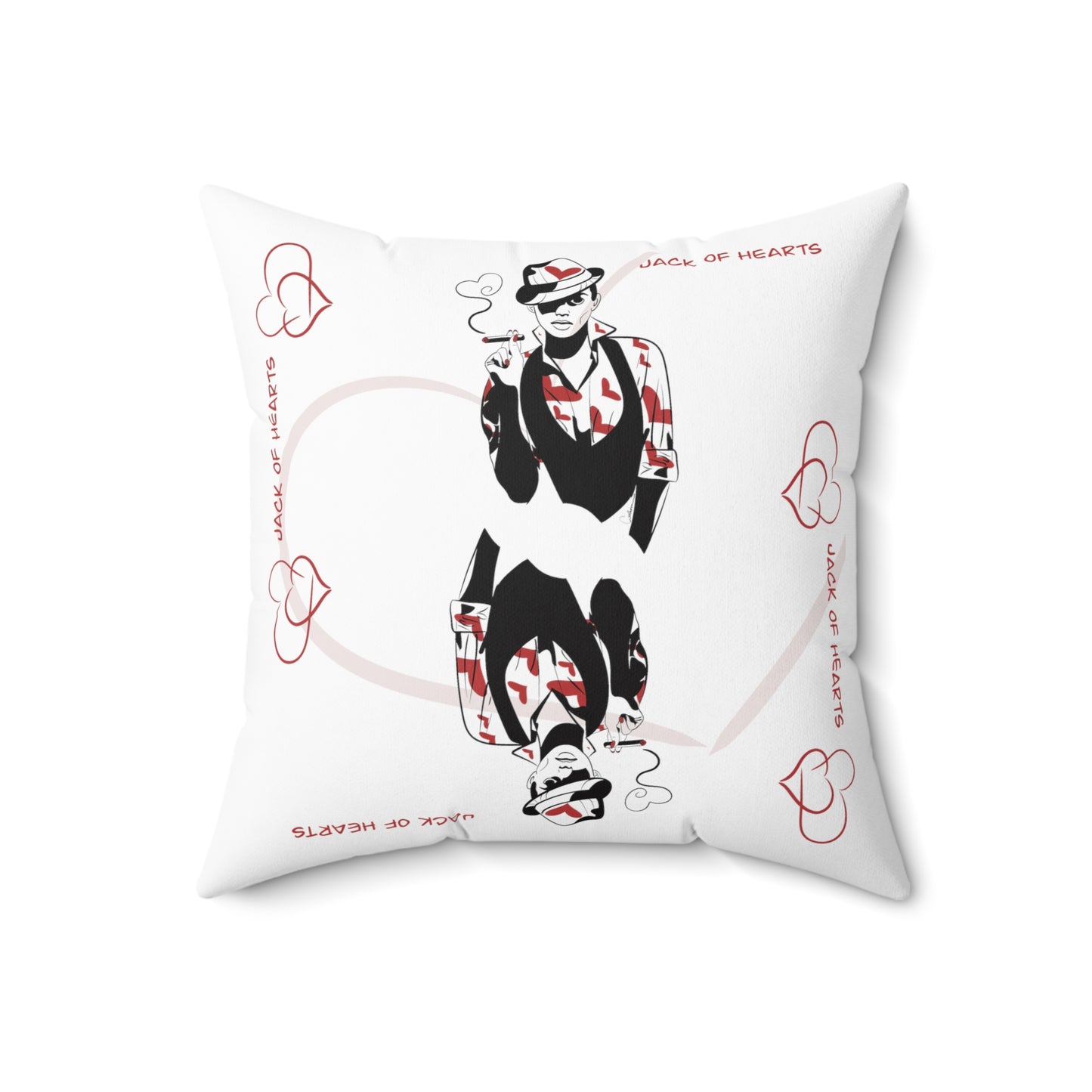 Jack of Hearts Polyester Square Pillow