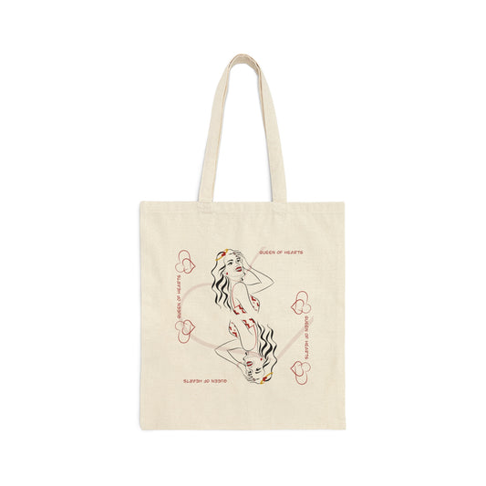 Queen of Hearts Cotton Canvas Tote