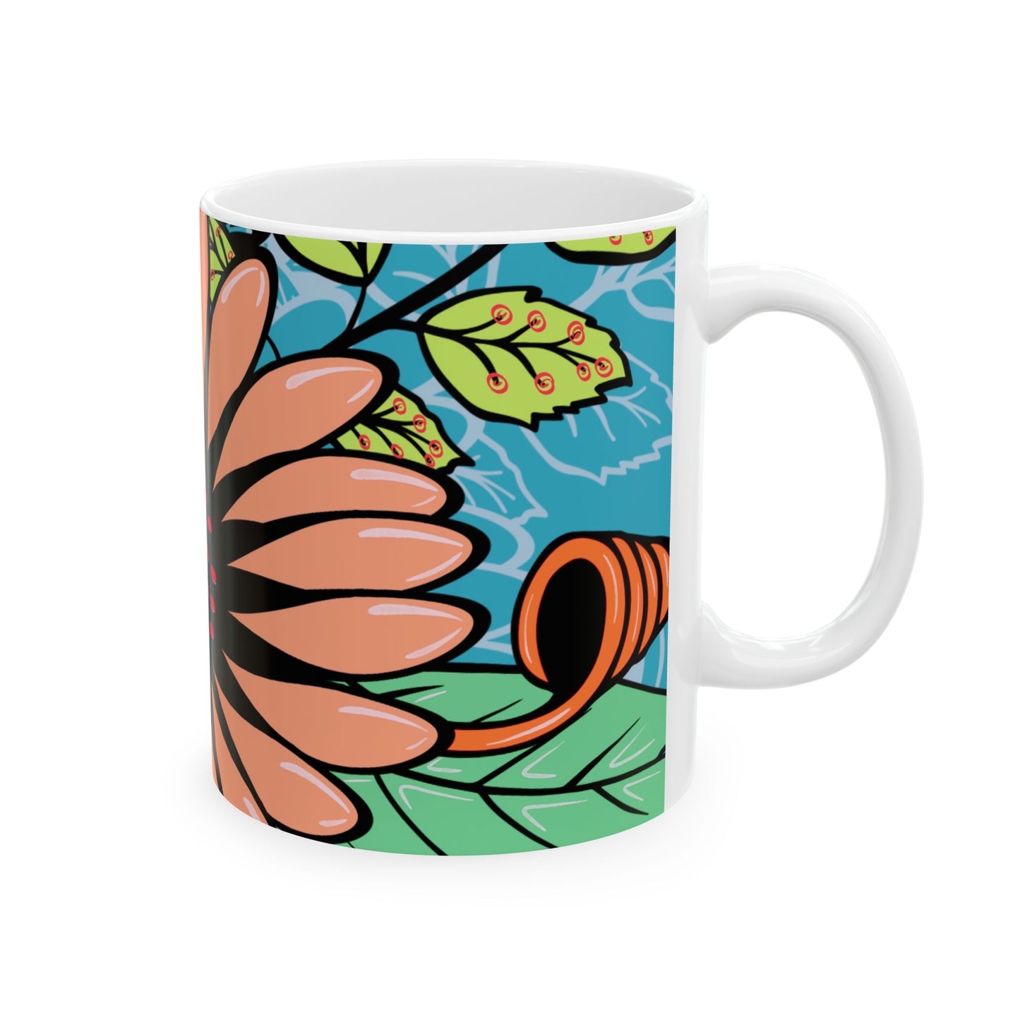 Flower Power Peach Mug