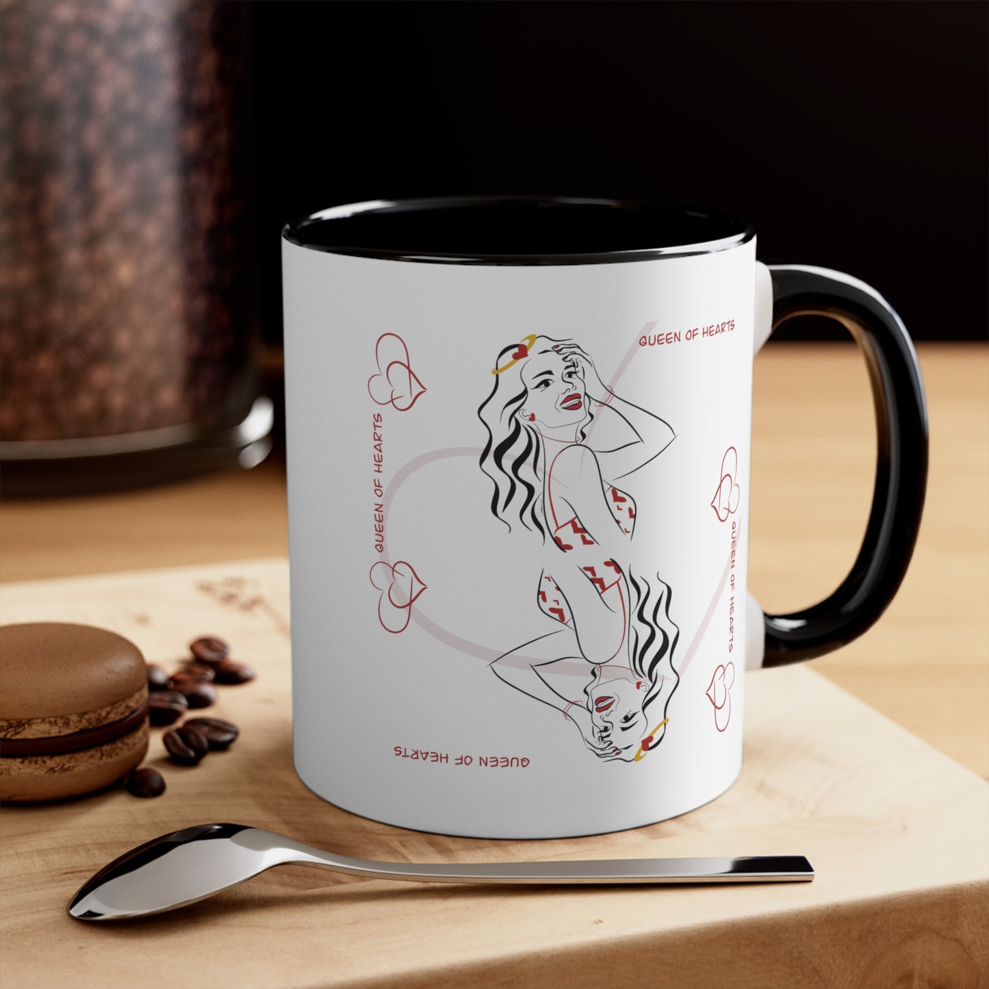 Queen of Hearts Two-Tone Ceramic Mug