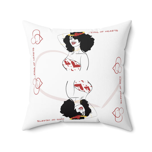 King of Hearts Polyester Square Pillow