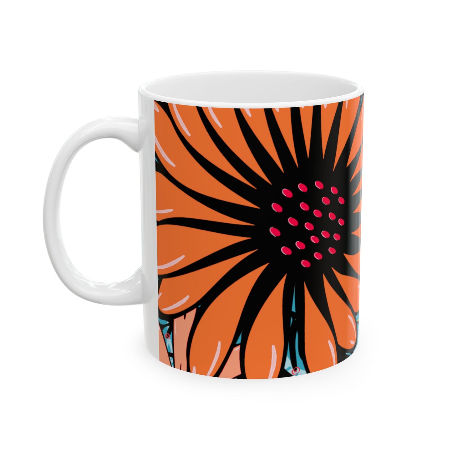 Flower Power Orange Mug