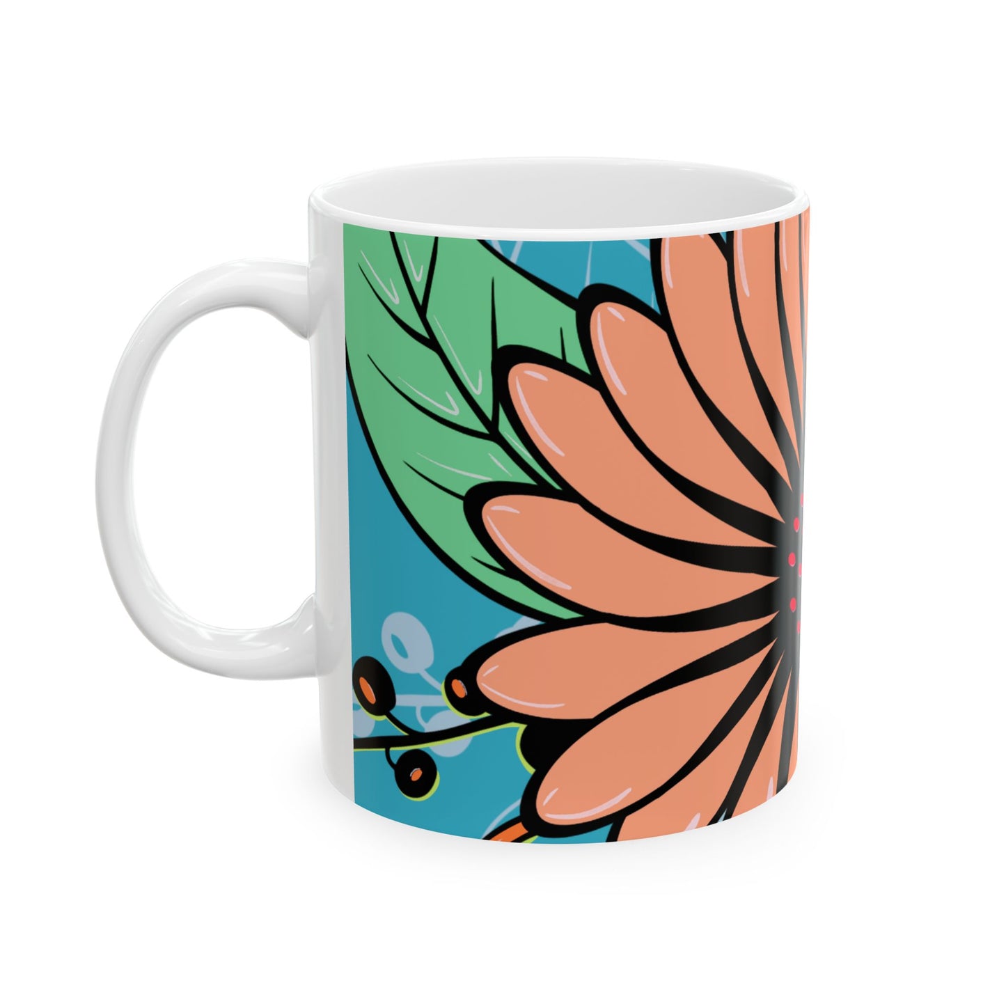 Flower Power Peach Mug