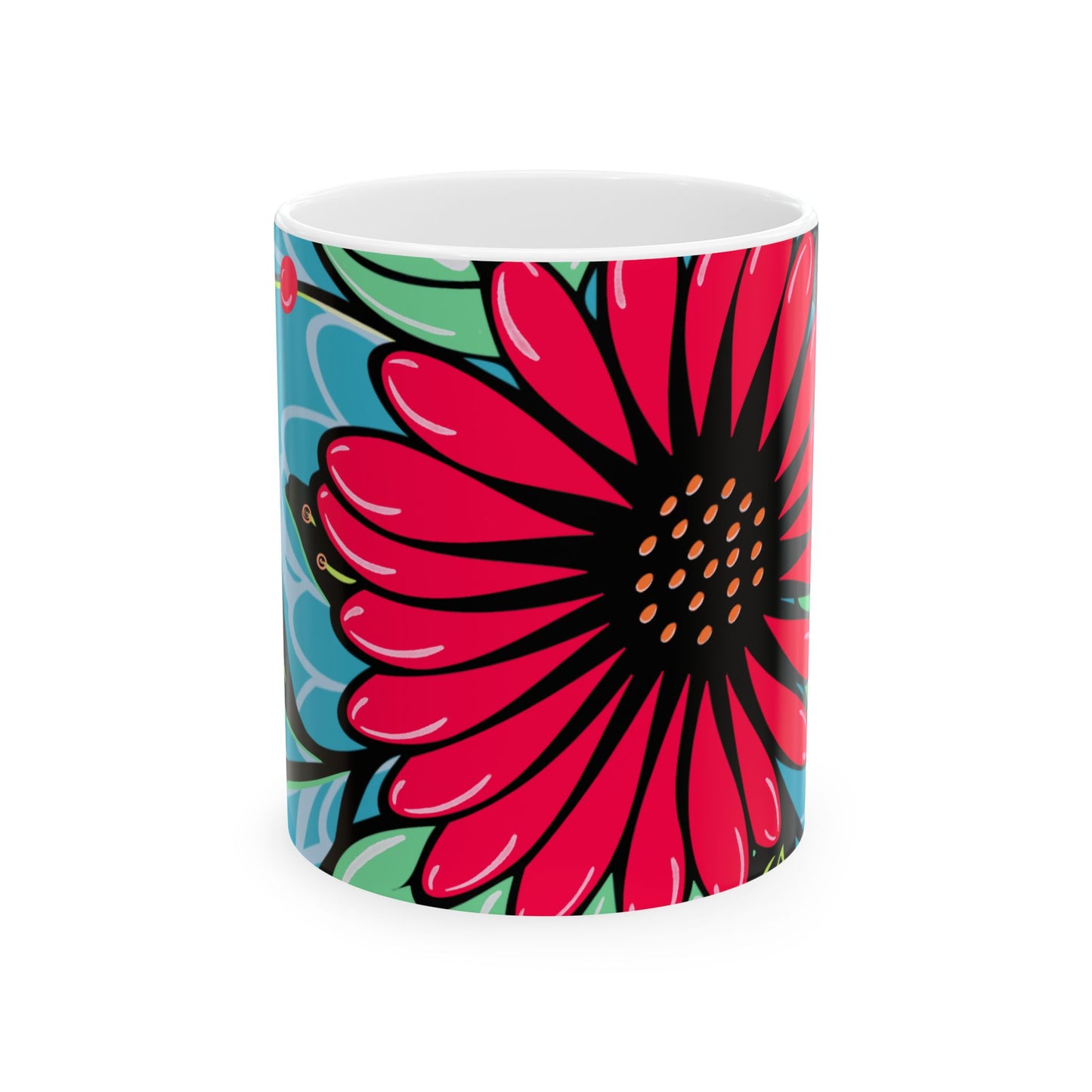 Flower Power Fuschia Mug