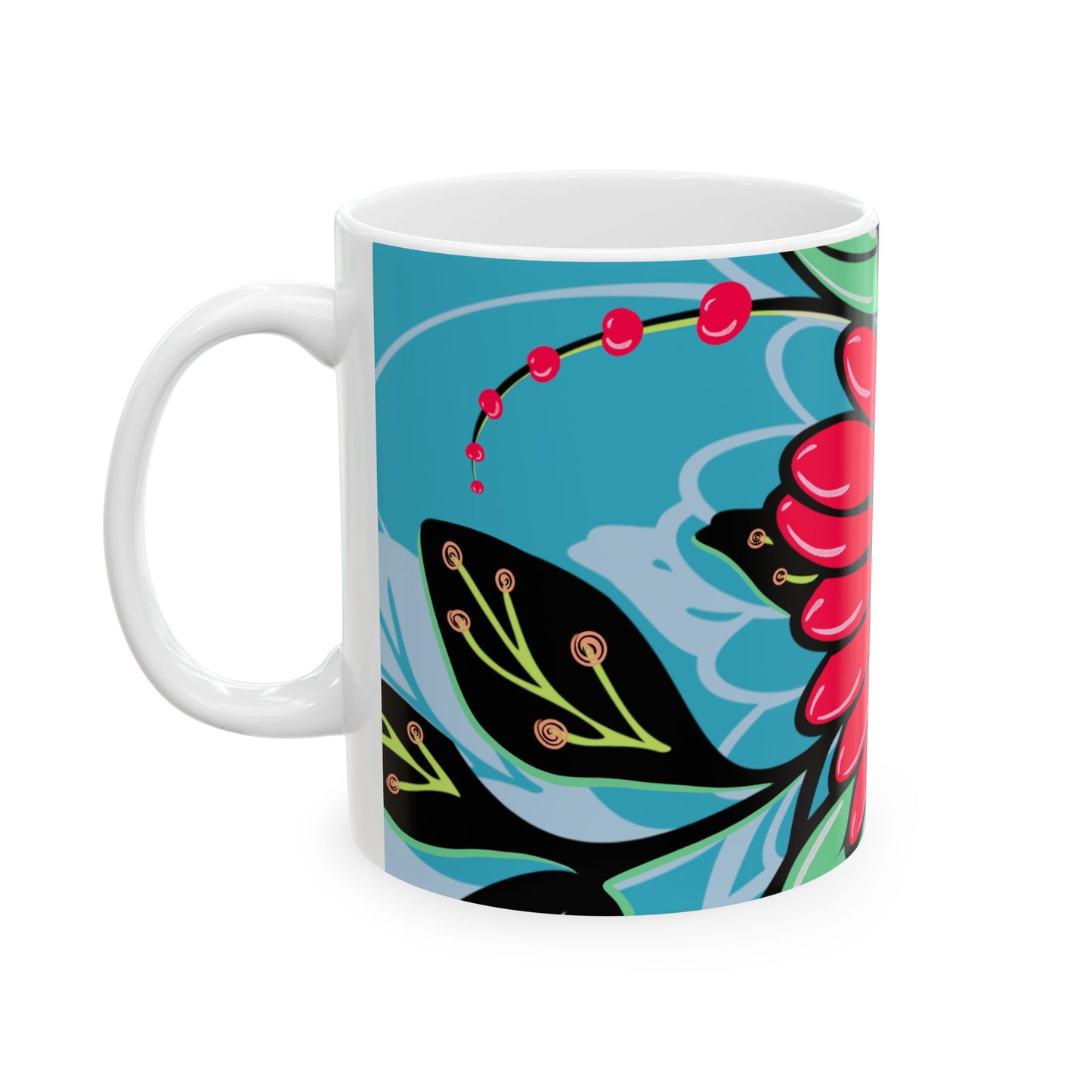 Flower Power Fuschia Mug