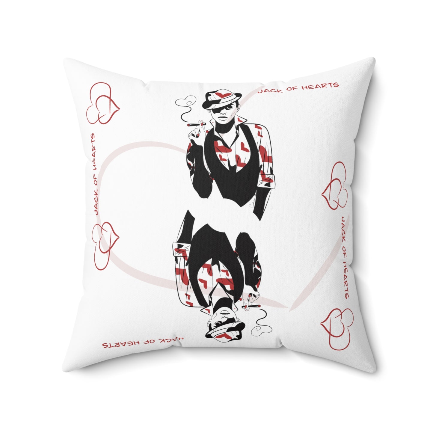 Jack of Hearts Polyester Square Pillow