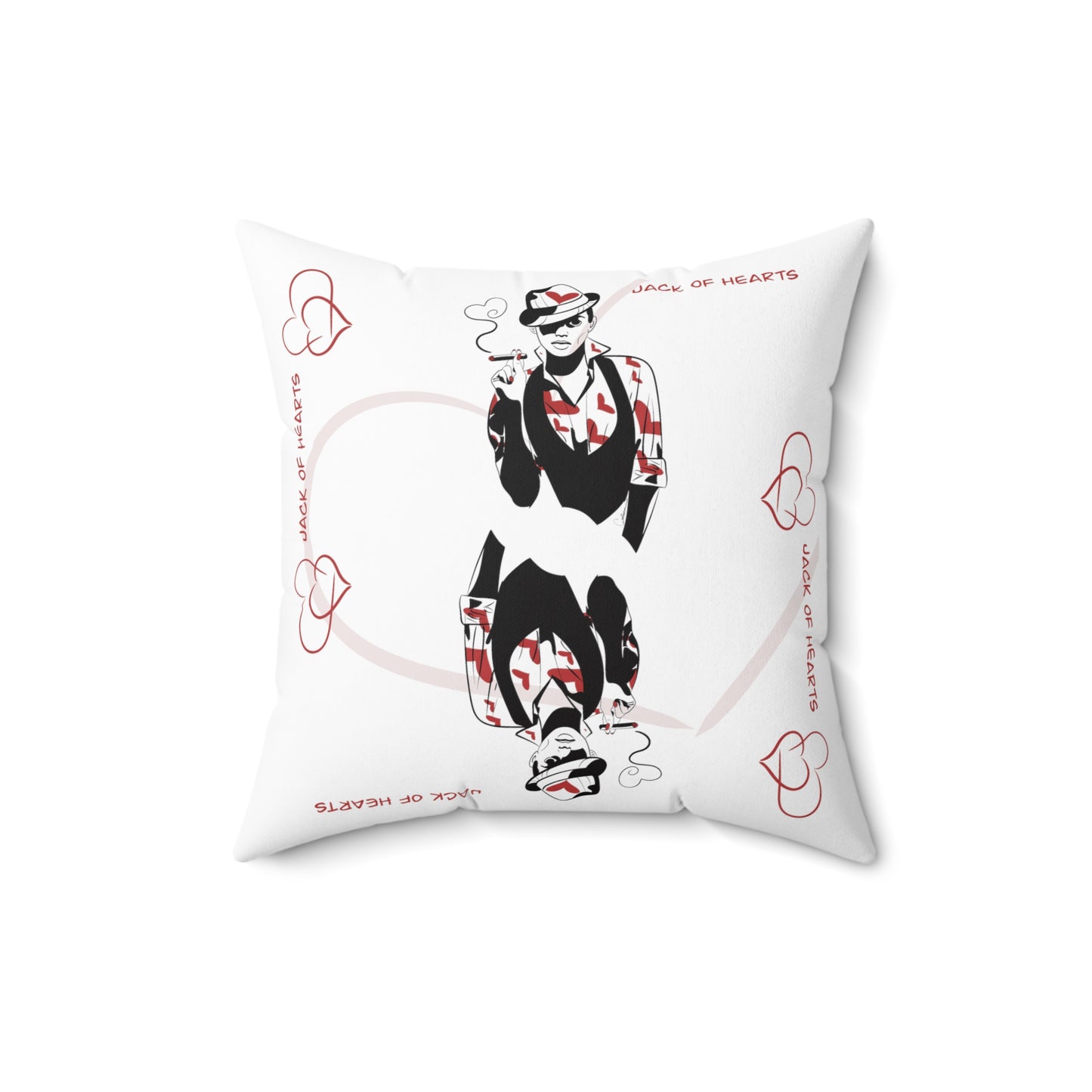 Jack of Hearts Polyester Square Pillow