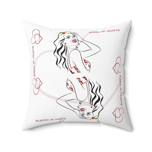 Queen of Hearts Polyester Square Pillow