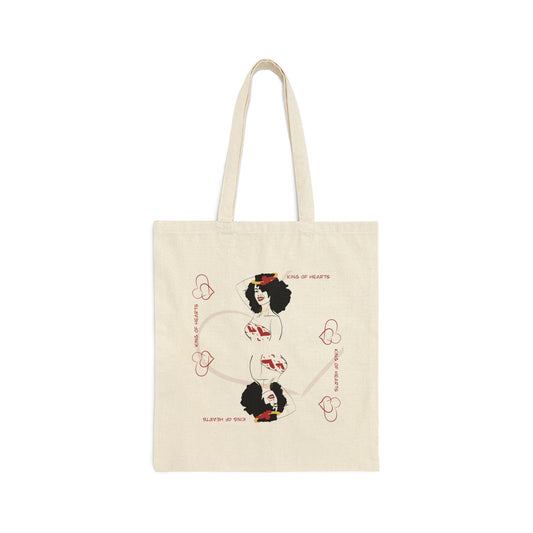 King of Hearts Cotton Canvas Tote