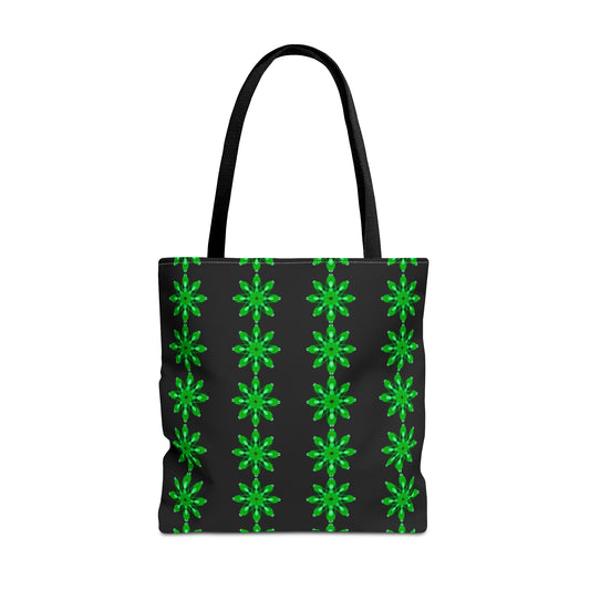 Emerald Flower Tote Black