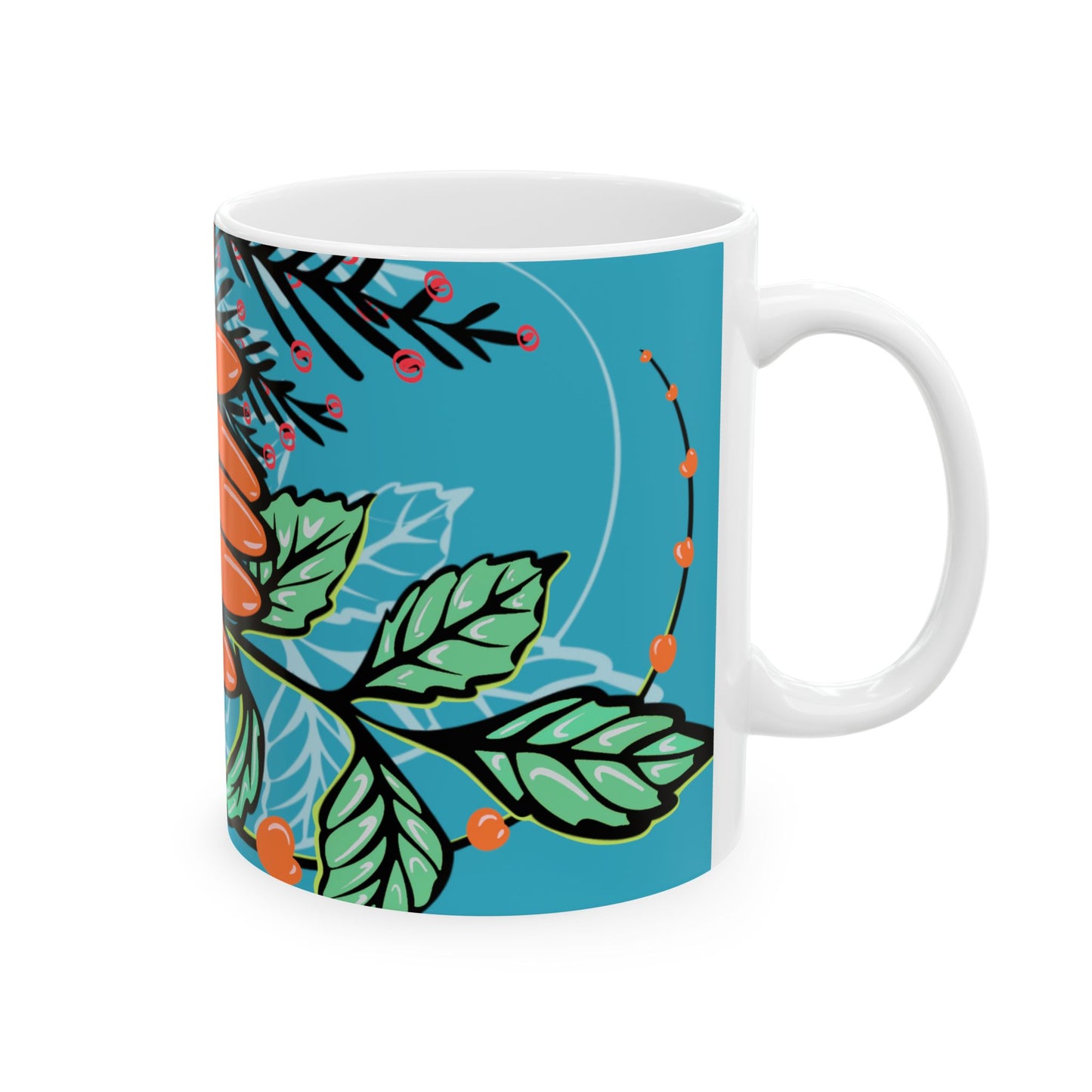 Flower Power Orange Mug